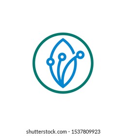green tech logo designs template, creative technology icon symbol vector