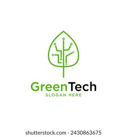 Green Tech Logo-Vorlage Design Vektor, Emblem, Design-Konzept, kreatives Symbol, Symbol