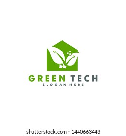 green tech logo template icon design vector illustration