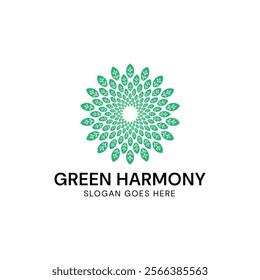 green tech spiral logo  template