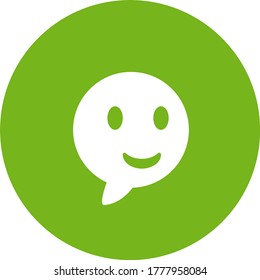 green tech support icon with eyes and mouth