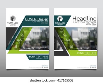 Green technology annual report brochure flyer design template vector, Leaflet cover presentation abstract geometric background, layout in A4 size