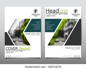 Green technology annual report brochure flyer design template vector, Leaflet cover presentation abstract geometric background, layout in A4 size