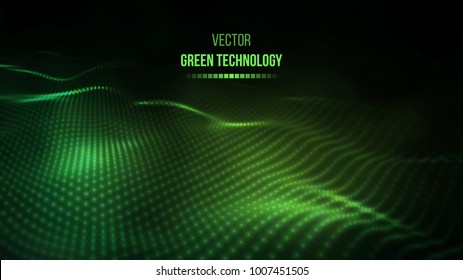 Green technology background. Green energy vector illustration eps10. Team communication concept green background. Vector presentation tech background.