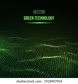 Fondo de tecnología verde. Ilustración vectorial de energía verde eps10. Fondo verde del concepto de comunicación del equipo. Fondo técnico de presentación de vectores.