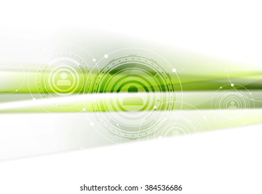 Green technology background with HUD elements. Vector graphic design