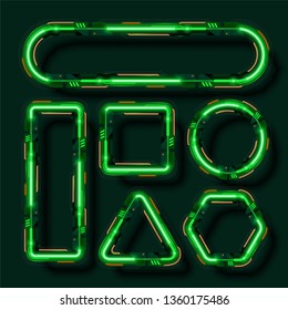 Green technology banner design. Geometry banner set.