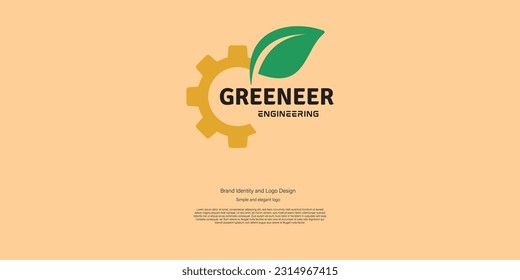 tecnología verde para un mejor diseño futuro de logotipo para el logotipo de fabricación o ingeniería