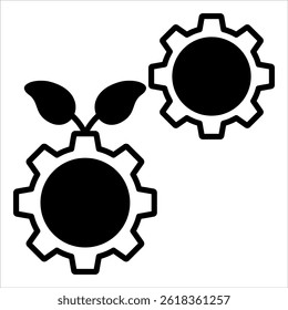 green technology black icon vector illustration