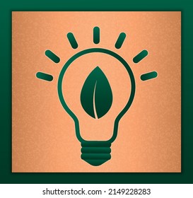 Concepto de tecnología verde. Bombilla de luz hecha de elementos naturales, cuidando de la naturaleza y de la sociedad responsable. Festividad internacional y tarjeta de invitación o de saludo. Dibujo vectorial plano de dibujos animados