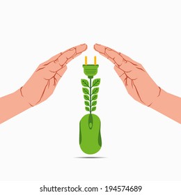 green technology or energy concept vector