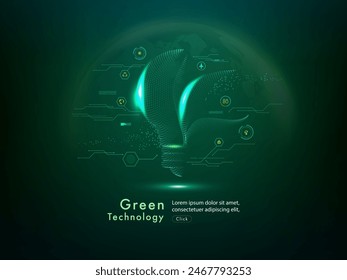 green technology futuristic and innovation background. Environment technology.Abstract technology background.Vector illustration.