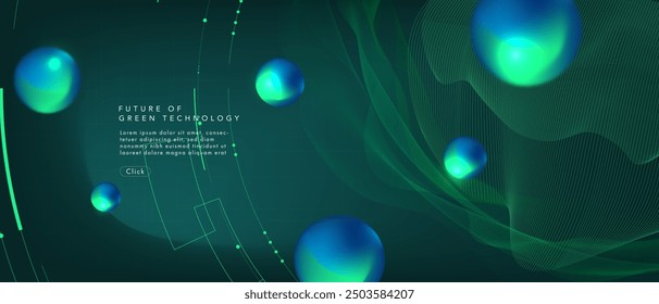 Tecnología verde y antecedentes de innovación futurista. Tecnología del medio ambiente. Fondo de tecnología Abstractas. Ilustración vectorial.