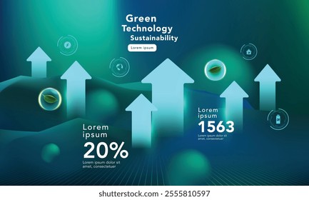 green technology futuristic, innovation and sustainability background. Environment technology.Abstract technology background.Vector illustration.