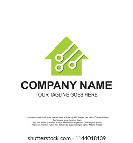 green technology house logo