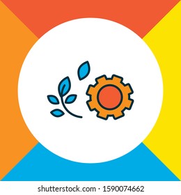 Green technology icon colored line symbol. Premium quality isolated hardware element in trendy style.