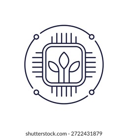 Icono de tecnología verde en diseño de línea