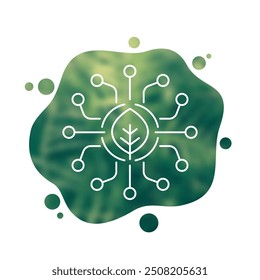 Icono de tecnología verde, diseño de Vector de línea