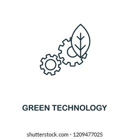 Green Technology icon outline style. Premium pictogram design from power and energy icons collection. Simple thin line element. Green Technology icon for web design, mobile apps and printing usage.