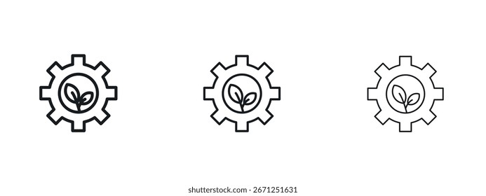 Icono de tecnología verde Ilustración vectorial eps. Ilustraciones de esquema de Vector