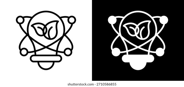 Green Technology Icon whiteblack Vector Illustration