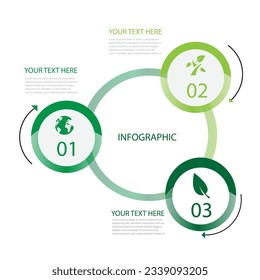 green technology Infographic elements design template, business concept with 3 steps or options, can be used for workflow layout, diagram, annual report, web design.Creative banner, label vector.
