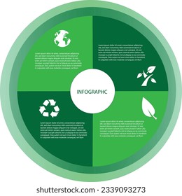 green technology Infographic elements design template, business concept with 4 steps or options, can be used for workflow layout, diagram, annual report, web design.Creative banner, label vector.
