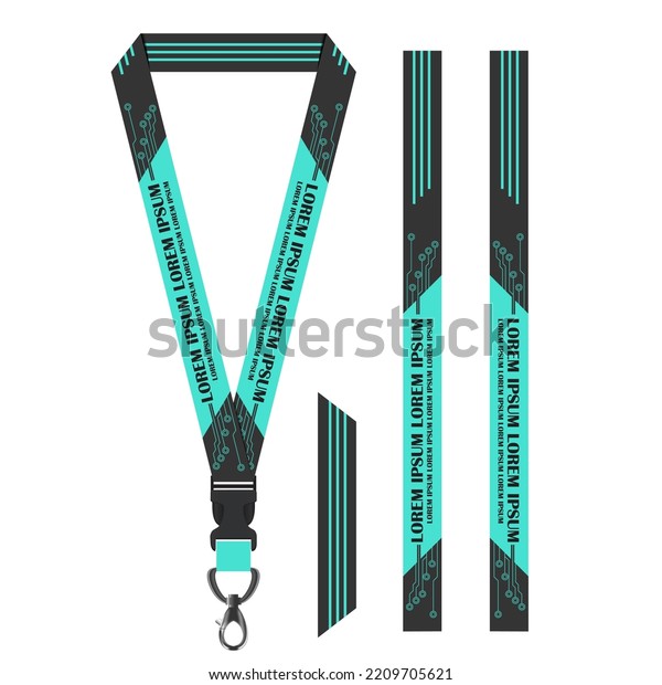 Green Technology Lanyard Template All Company Stock Vector (Royalty ...