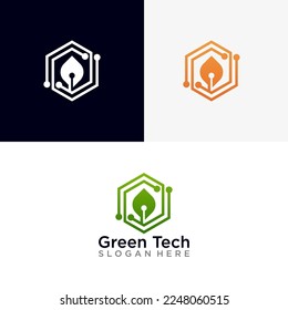 Green technology logo design. Biotechnology vector design.