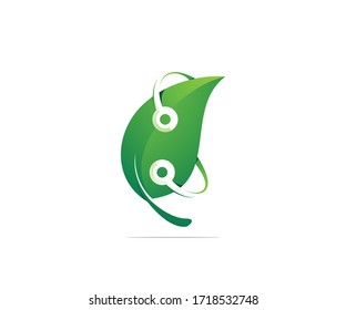 Plantilla de diseño de logotipo de tecnología verde