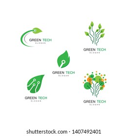 Green technology logo icon illustration design