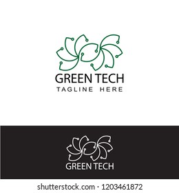 green technology logo template design vector