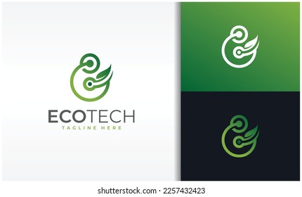 Green technology logo vector design