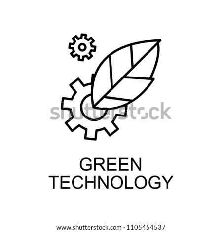 green technology outline icon. Element of enviroment protection icon with name for mobile concept and web apps. Thin line green technology icon can be used for web and mobile on white background