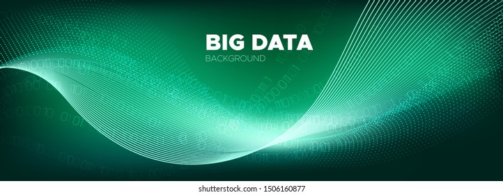 Green Technology Pattern. Vector Big Data. Glow 3d Tech Abstract. Matrix Number. Neon Technology Abstract. Blue Big Data Stream. Coding Binary Flow. Matrix Digits. Technology Illustration.