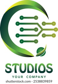 green technology symbol design with world philosophy