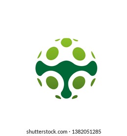 Green Technology T Molecule Logo