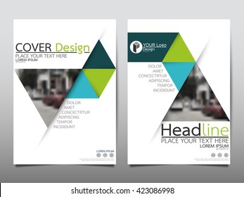 Green technology triangle annual report brochure flyer design template vector, Leaflet cover presentation abstract geometric background, layout in A4 size