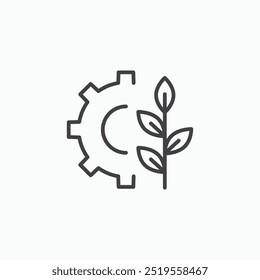 Green technologyline in Thin line black color. flat simple vector symbols illustration.