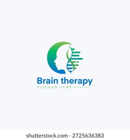 Logotipo de terapia cerebral de estilo tecnológico verde