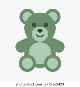 Green teddy bear toy for child gift nursery decoration baby shower playtime cute adorable friend.