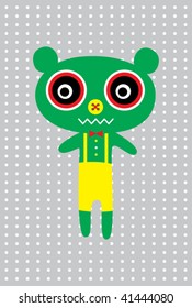 green teddy doodle greeting