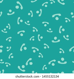 Green Telephone handset and speech bubble chat icon isolated seamless pattern on green background. Phone sign.  Vector Illustration