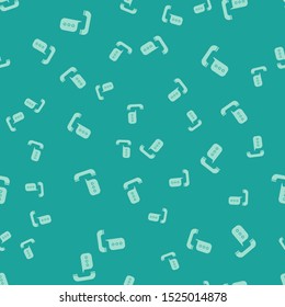 Green Telephone with speech bubble chat icon isolated seamless pattern on green background. Support customer service, hotline, call center, faq, maintenance.  Vector Illustration