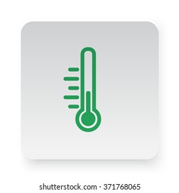 Green Temperature icon on white app button