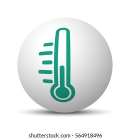Green Temperature icon on white sphere