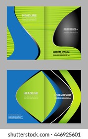 Green template for advertising brochure
