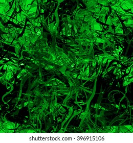 Green template. The dark and light spots, wavy lines and scratches. Abstract seamless background. Easy editable pattern. Vector.