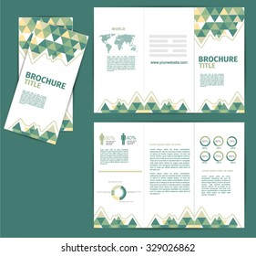 green template design brochure flyer creative layout
