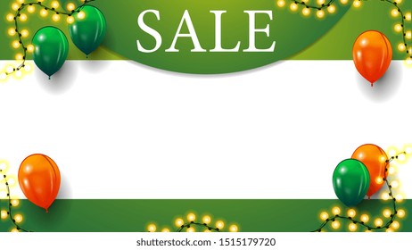 Green template for discount banner with place for your text